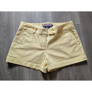 Vineyard Vines Womens Yellow Cotton & Spandex 3" Chino Shorts Size 2